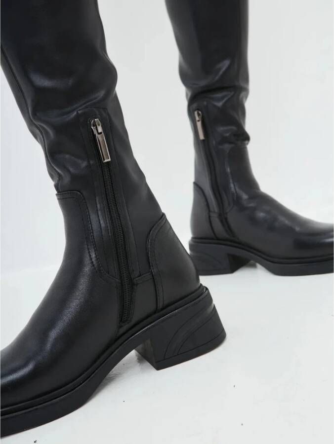 Cesare Gaspari Chique Suède Overknee Laarzen Black Dames