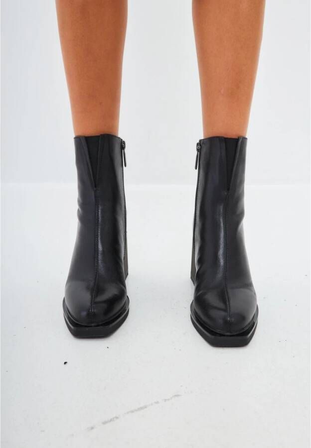 Cesare Gaspari Stiletto Leren Enkellaarzen Black Dames