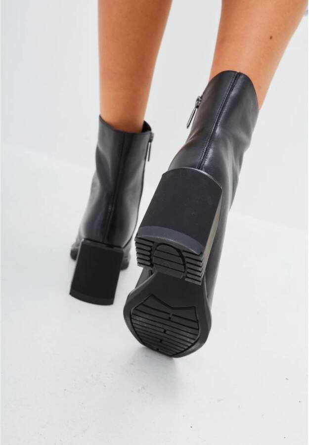 Cesare Gaspari Stiletto Leren Enkellaarzen Black Dames