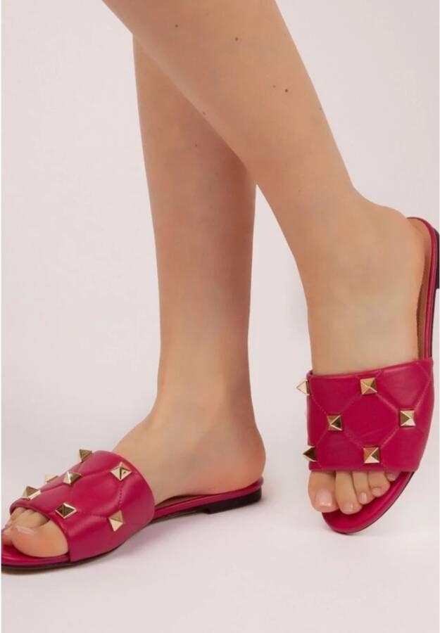 Cesare Gaspari Rockstud Sandalen Mila Fuchsia Pink Dames