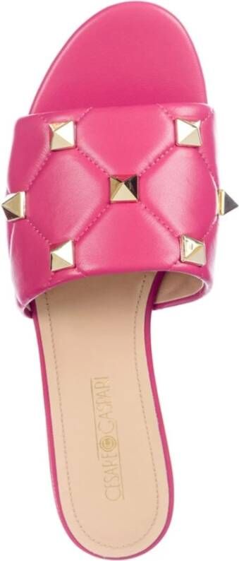 Cesare Gaspari Rockstud Sandalen Mila Fuchsia Pink Dames