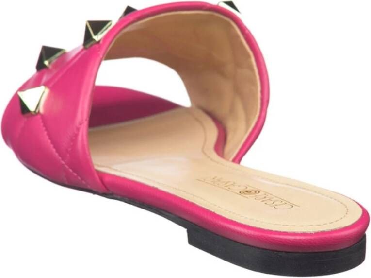 Cesare Gaspari Rockstud Sandalen Mila Fuchsia Pink Dames