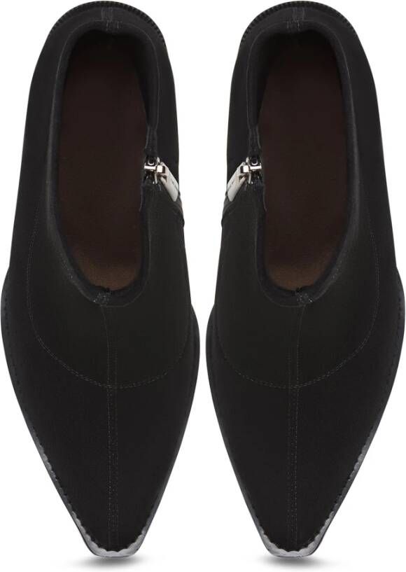 Cesare Gaspari Suede Block Heel Boots Layla Black