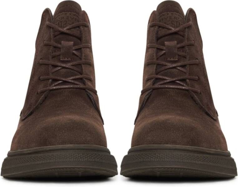 Cesare Gaspari Ankle Boots van Suède met Platte Zool Brown Dames