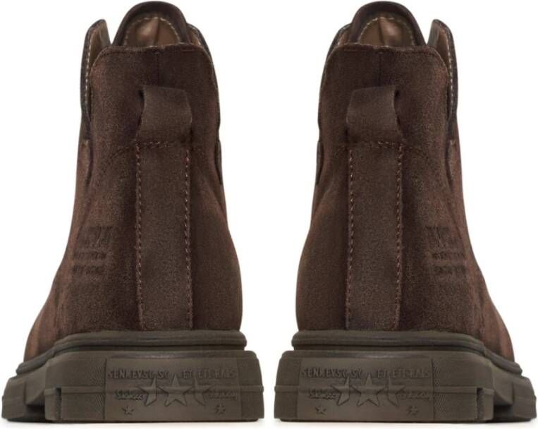 Cesare Gaspari Ankle Boots van Suède met Platte Zool Brown Dames
