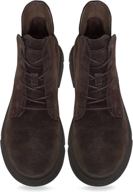 Cesare Gaspari Ankle Boots van Suède met Platte Zool Brown Dames