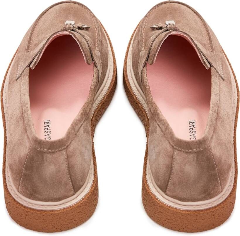 Cesare Gaspari Suede Slip-On Loafers Beige Brown Dames