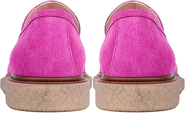 Cesare Gaspari Suede Slip-On Loafers Pink Dames