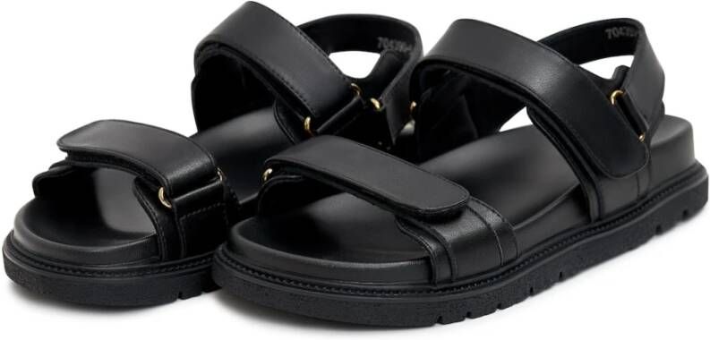 Cesare Gaspari Urban Leather Platform Sandals Black Dames