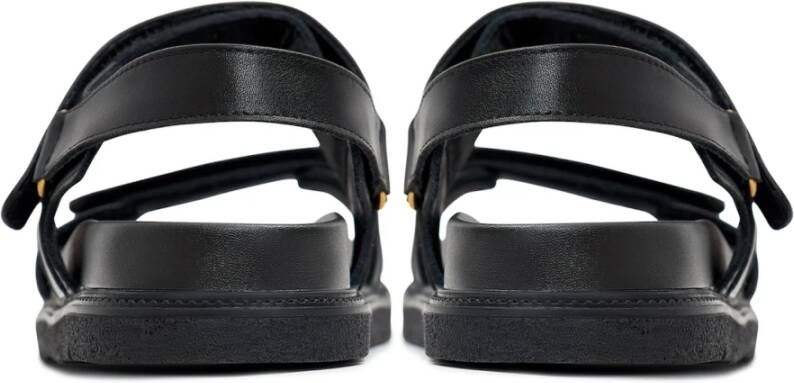 Cesare Gaspari Urban Leather Platform Sandals Black Dames