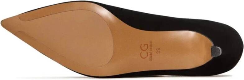 Cesare Gaspari Velvet Curve Pumps Black