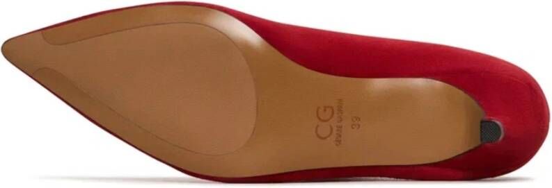Cesare Gaspari Velvet Curve Pumps Red