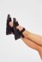 Cesare Gaspari Verhoogde Leren Plateau Sandalen Black Dames - Thumbnail 12