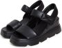 Cesare Gaspari Verhoogde Leren Plateau Sandalen Black Dames - Thumbnail 3