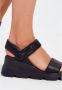 Cesare Gaspari Verhoogde Leren Plateau Sandalen Black Dames - Thumbnail 10