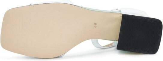 Cesare Gaspari Vierkante Hak Sandalen Wit White Dames