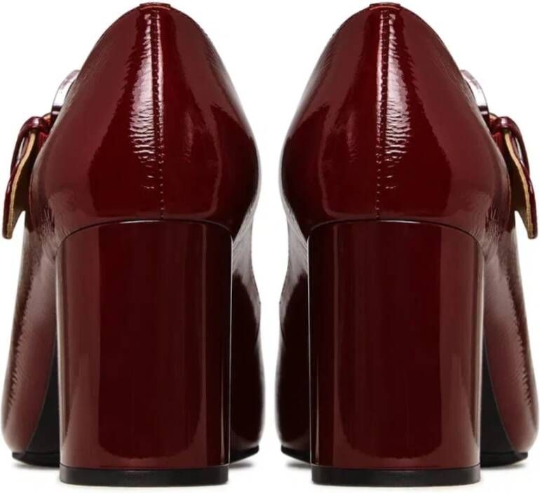 Cesare Gaspari Vintage Buckle Patent Leather Pumps Red