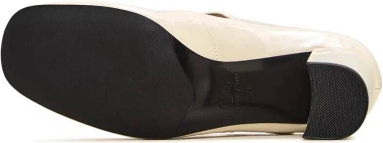 Cesare Gaspari Vintage Buckle Patent Leather Pumps White