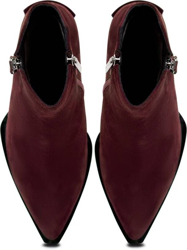 Cesare Gaspari Klassieke leren enkellaarzen Bordeaux Red Dames