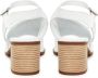 Cesare Gaspari Witte Leren Blokhak Sandalen White Dames - Thumbnail 8