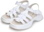 Cesare Gaspari Witte Leren Plateau Sandalen Joanna White Dames - Thumbnail 3