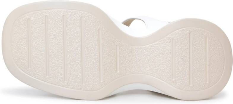 Cesare Gaspari Witte Leren Plateau Sandalen Joanna White Dames