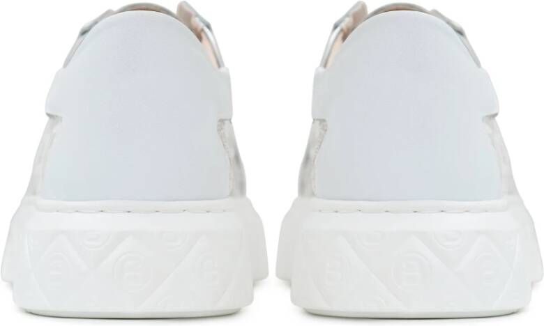 Cesare Gaspari Witte Leren Platform Sneakers White Dames