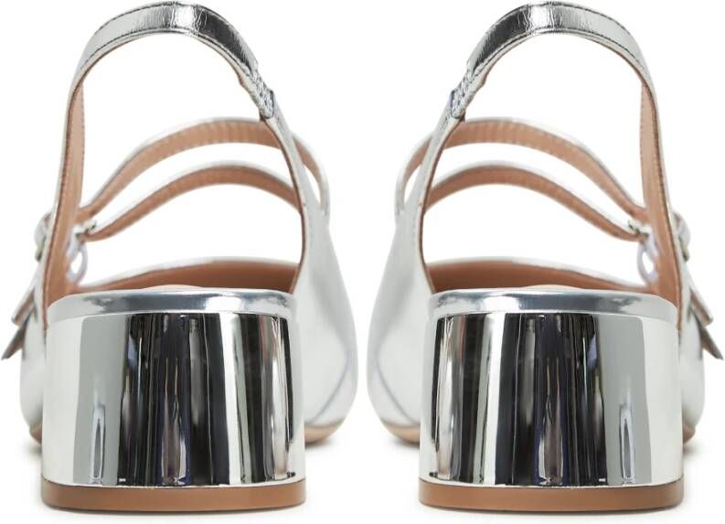 Cesare Gaspari Zilveren Blokhak Pumps Marisol Gray Dames