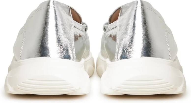 Cesare Gaspari Zilveren Platform Moccasins Alisa Gray Dames