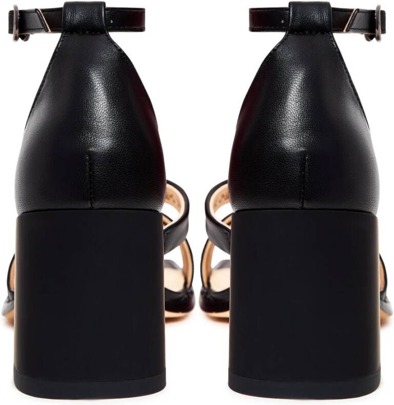 Cesare Gaspari Zwarte Blokhak Sandalen Black Dames