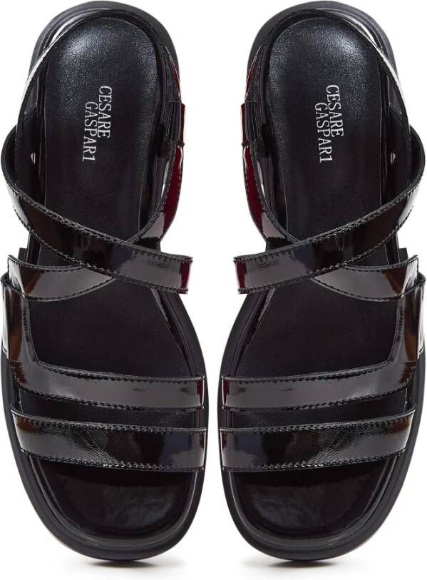 Cesare Gaspari Zwarte Blokhak Sandalen Black Dames