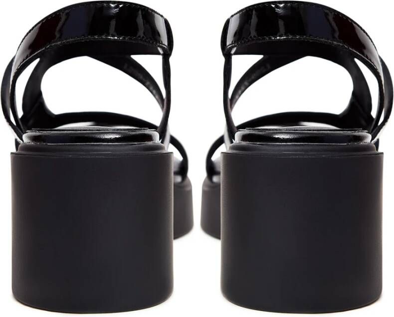Cesare Gaspari Zwarte Blokhak Sandalen Black Dames