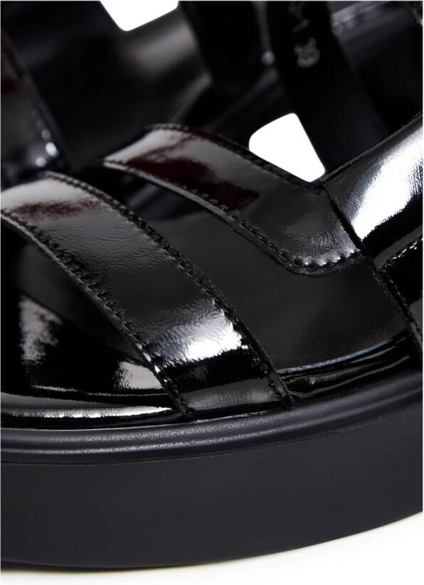 Cesare Gaspari Zwarte Blokhak Sandalen Black Dames