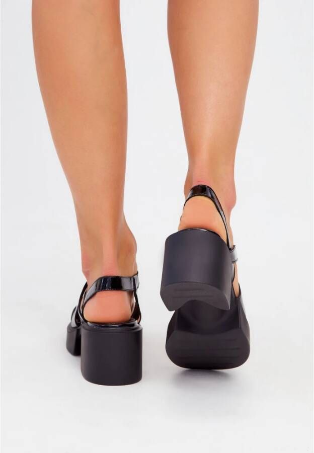 Cesare Gaspari Zwarte Blokhak Sandalen Black Dames