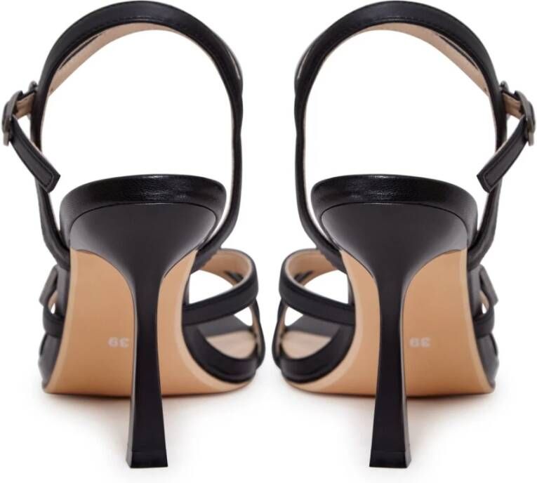 Cesare Gaspari Zwarte hoge hak sandalen Black Dames