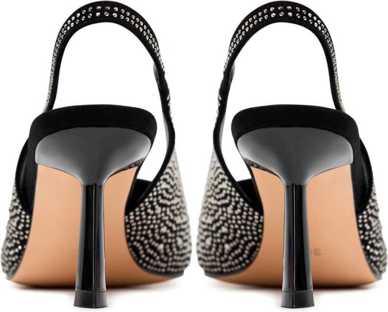 Cesare Gaspari Zwarte Jewel Suède Hoge Hakken Pumps Black Dames