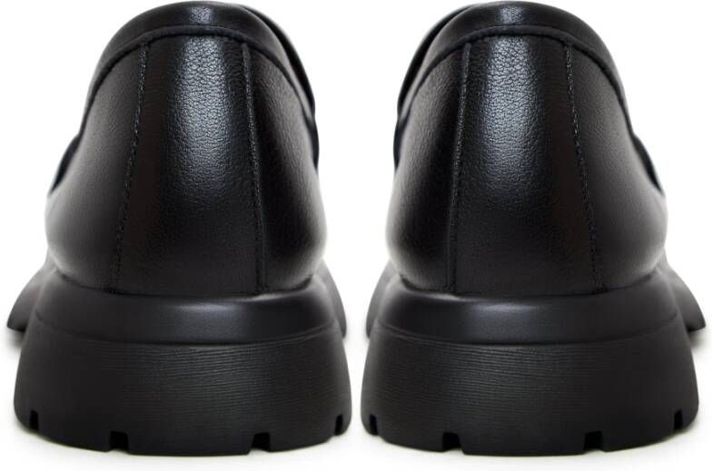 Cesare Gaspari Zwarte Leren Platform Loafers Black Dames