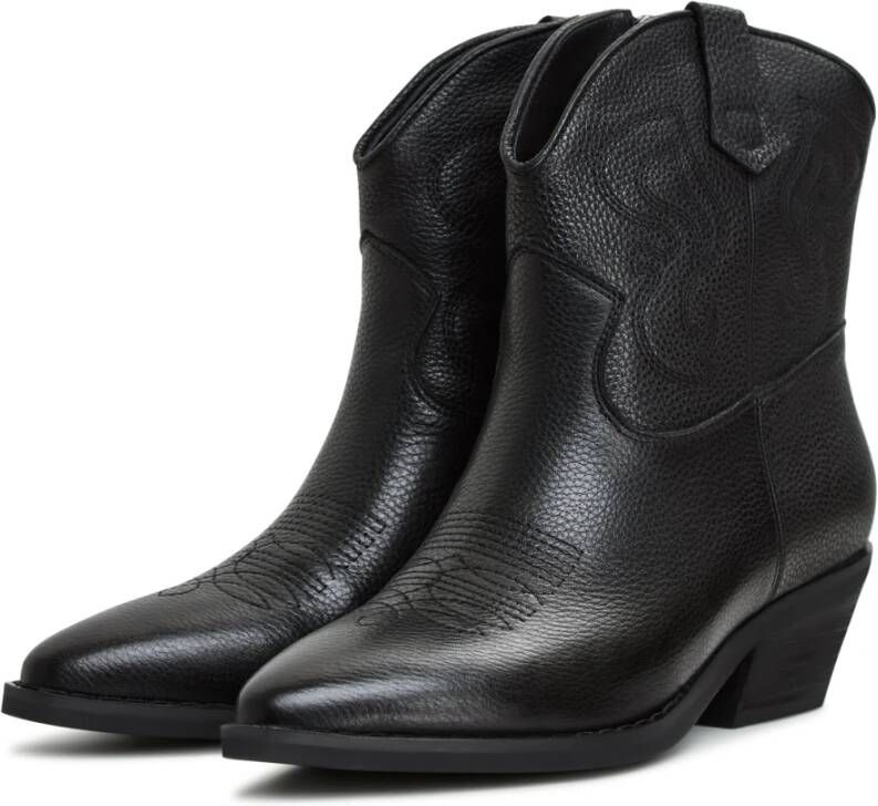 Cesare Gaspari Zwarte Suède Cowboy Laarzen Black Dames
