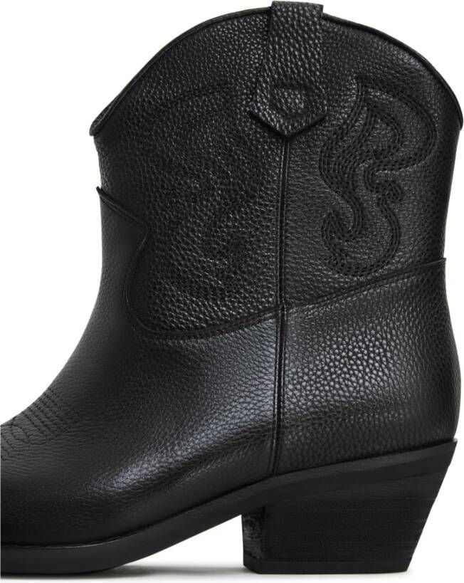 Cesare Gaspari Zwarte Suède Cowboy Laarzen Black Dames