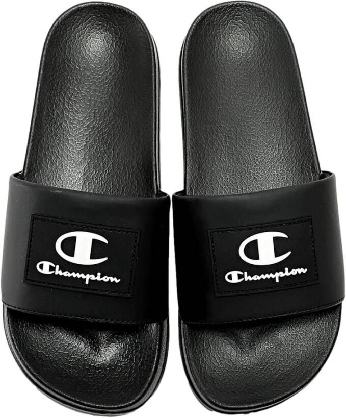 Champion Witte Arubo Rubberen Patch Slides Black Heren