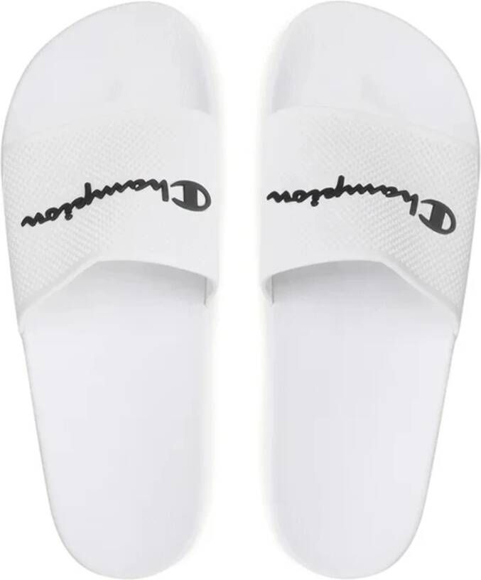 Champion Witte Slippers met Logo Letters White Heren