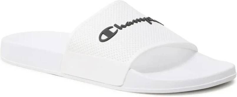 Champion Witte Slippers met Logo Letters White Heren