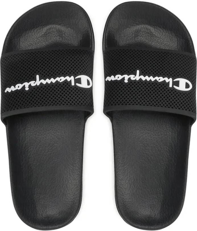 Champion Zwarte Slippers met Letterband Black Heren