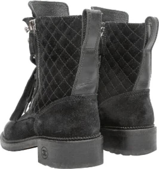 Chanel Vintage Pre-owned Canvas boots Black Dames
