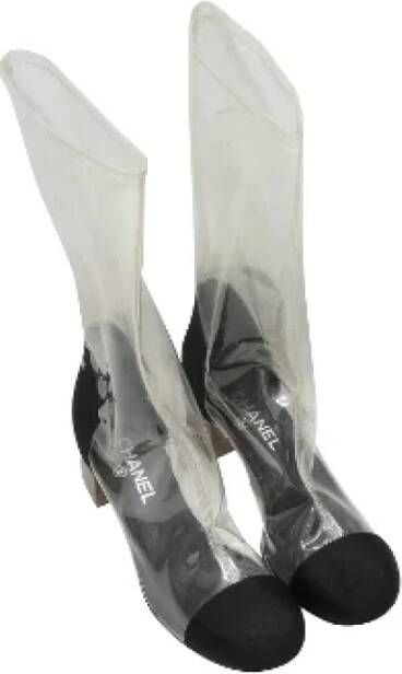 Chanel Vintage Pre-owned Canvas boots Black Dames