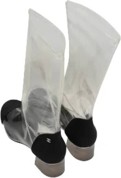 Chanel Vintage Pre-owned Canvas boots Black Dames