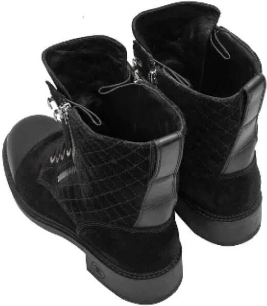 Chanel Vintage Pre-owned Canvas boots Black Dames