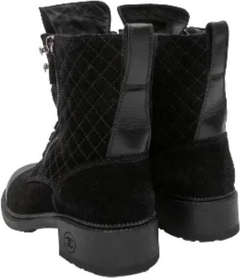 Chanel Vintage Pre-owned Canvas boots Black Dames