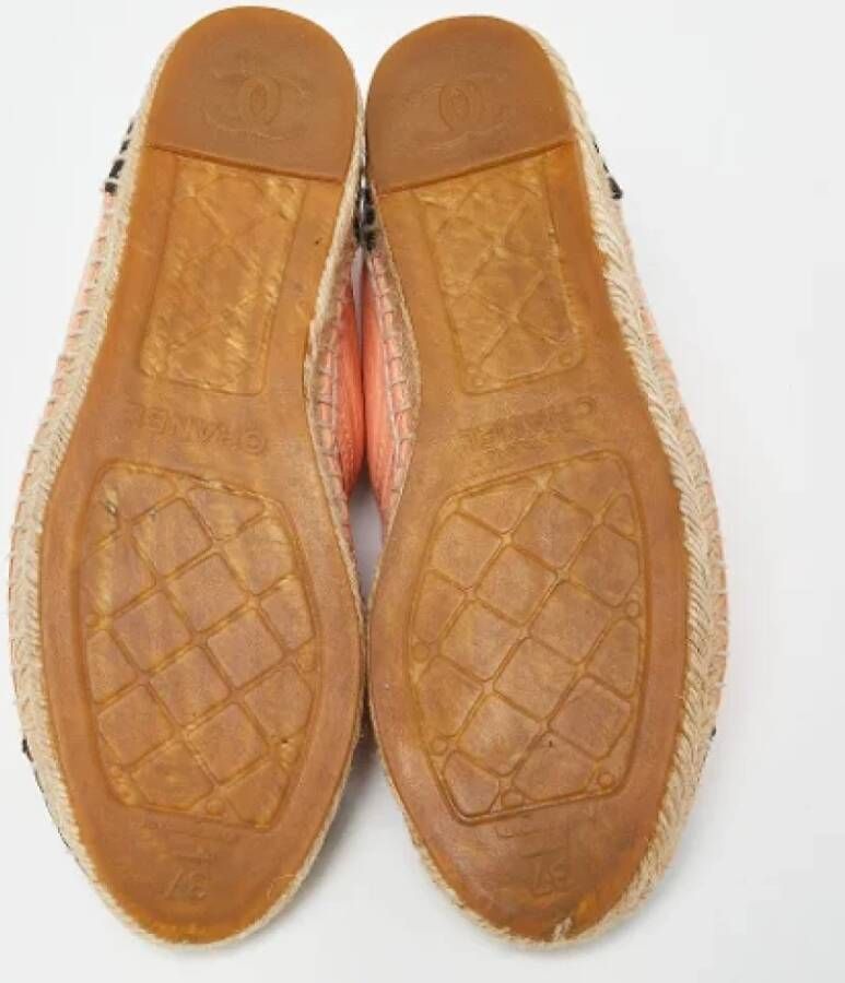 Chanel Vintage Pre-owned Canvas espadrilles Orange Dames