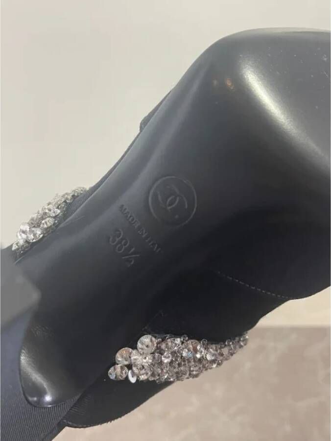 Chanel Vintage Pre-owned Canvas mules Black Dames